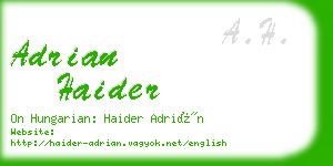 adrian haider business card